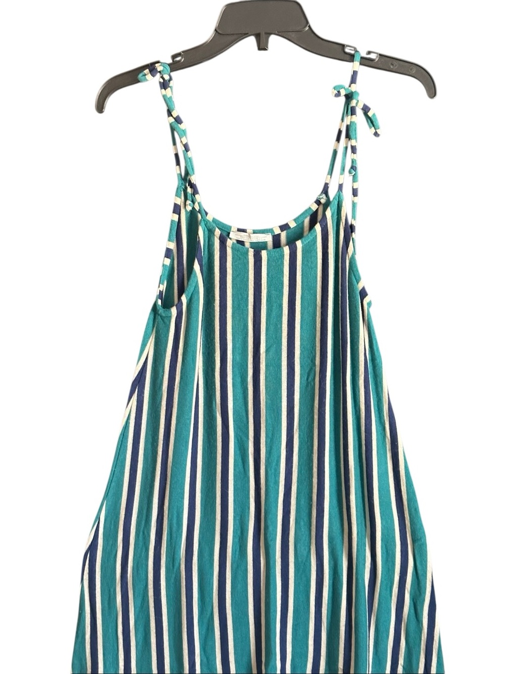 Zara Striped Teal & Navy Sleeveless Mini Dress. Size Small - Picture 3 of 11